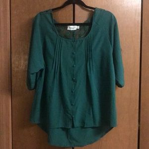 Perch by Blu Pepper Green Top Lace Back